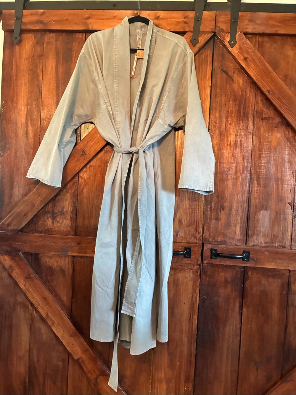 NWT SKIMS Woven Lounge Long Robe Pacific